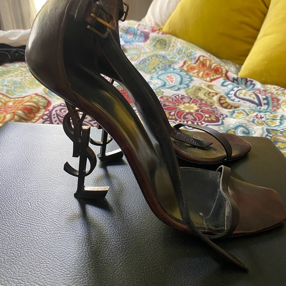 FINAL PRICE!!! Size 41.5 YSL Opyum Brown Leather Heels - Picture 6 of 7